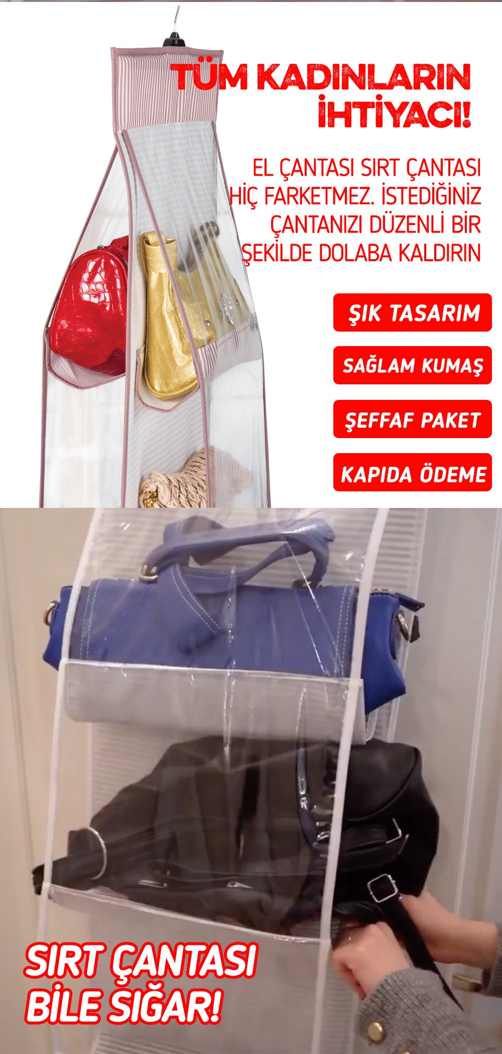 10 Gözlü Çanta Düzenleyici